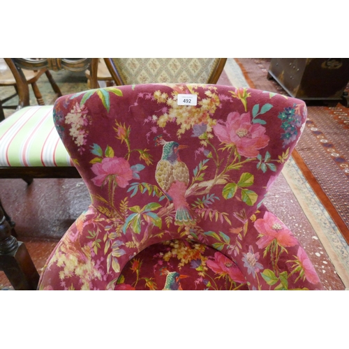 492 - Small upholstered chair