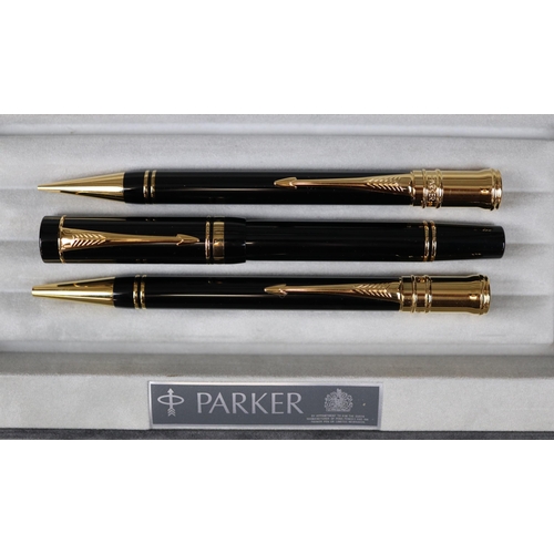 91 - Mont Blanc pen together with a Parker pen set with a 18ct gold nib