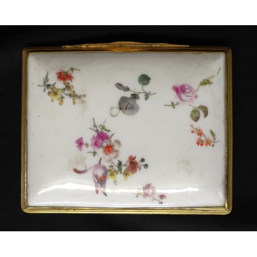 115 - Antique hand painted porcelain and gilt cigarette box