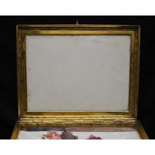 115 - Antique hand painted porcelain and gilt cigarette box