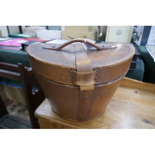 253 - Leather hat box