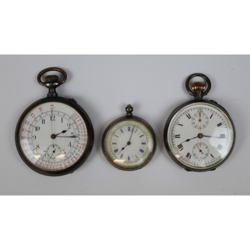 174 - 3 pocket watches 2 being silver