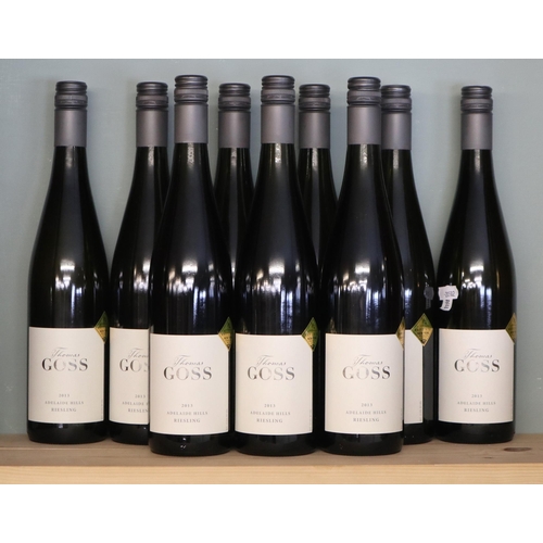 188 - 9 bottles of Thomas Goss Australian wine 2013 Adelaide Hills Riesling