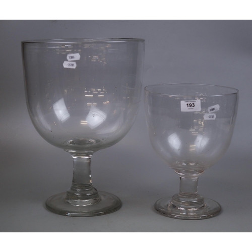 193 - 2 large glass vases - Approx height: 36cm