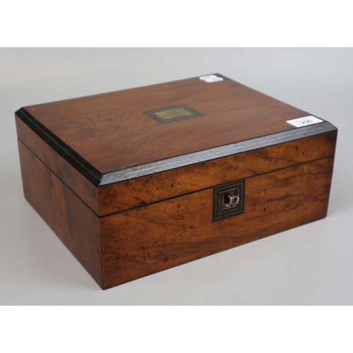 206 - Walnut trinket box with key