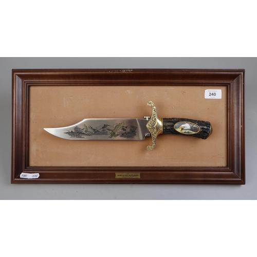 240 - Mounted The American eagle bowie knife by Franklin Mint