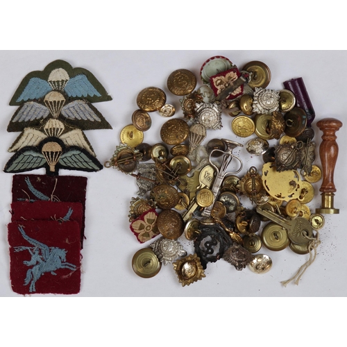 244 - Collection of military buttons and patches etc