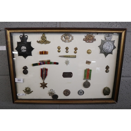 251 - Framed medals & police badges etc - Albright, William M 35600709 T43