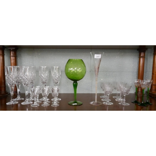 277 - Large collection of glass to include wine glasses etc.