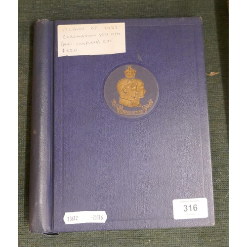 316 - Album of 1937 coronation sets mounted mint catalogued