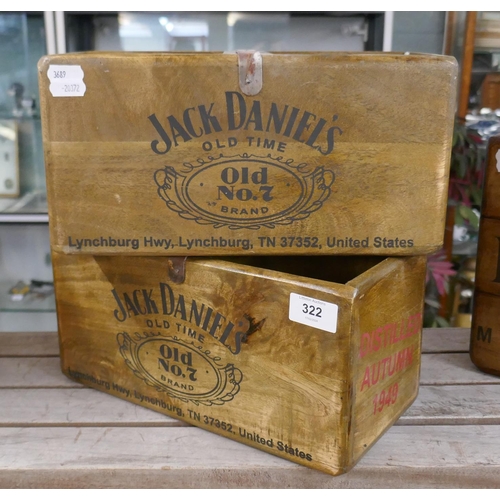 322 - Pair of Jack Daniels storage trugs