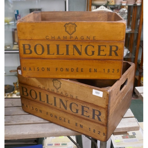 323 - 2 graduated Bollinger storage crates