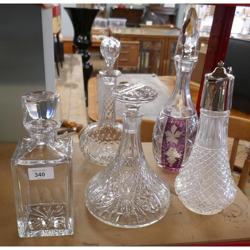 340 - 5 Crystal decanters