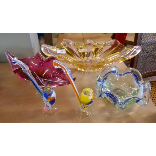 341 - Collection of coloured glassware