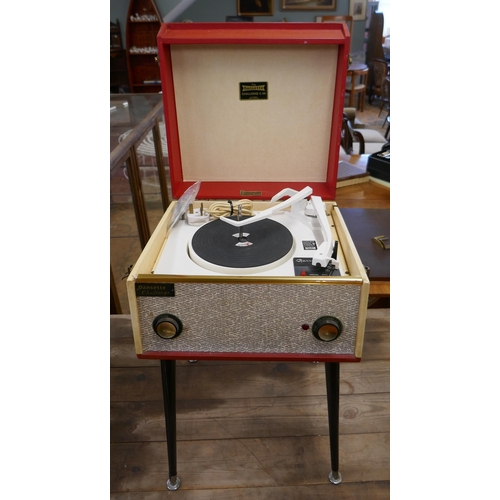 352 - 1960s Dansette portable record player on sputnik legs