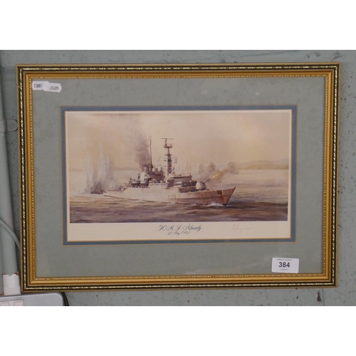 384 - Signed print HMS Alacrity