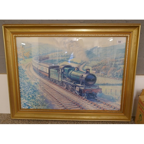 440 - L/E signed print of train