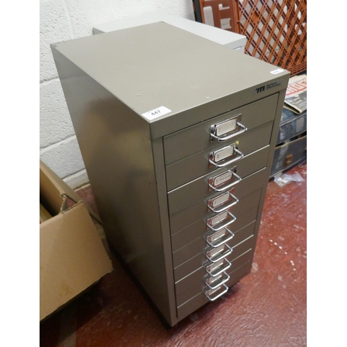 447 - Metal filing/collectors cabinet