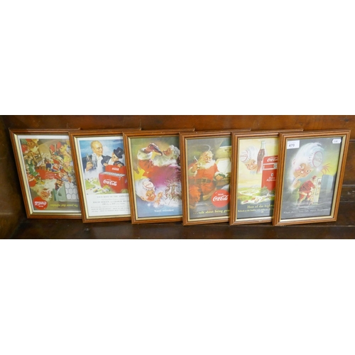 470 - 6 Coca Cola framed advertising prints