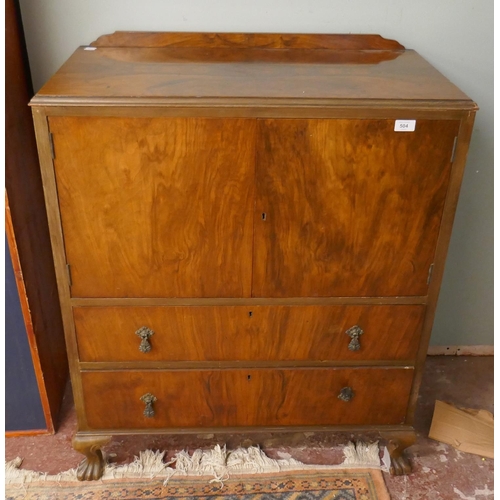 504 - Walnut cupboard with drawers - Approx size: W: 84cm D: 44cm H: 100cm