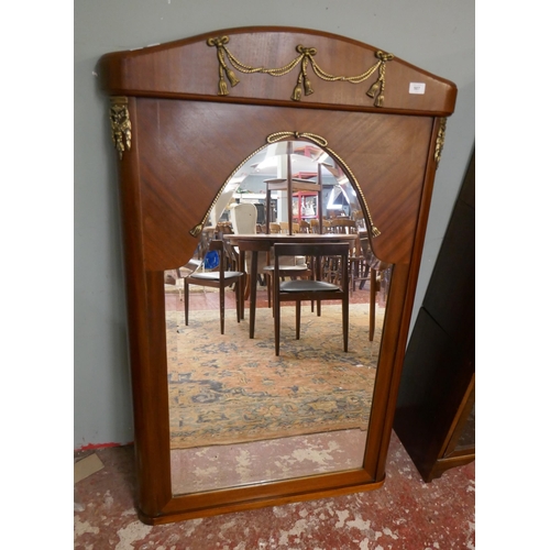 507 - French overmantle bevelled glass mirror circa 1880