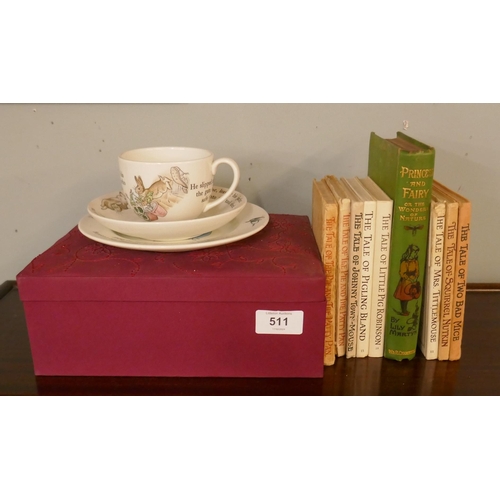 511 - Beatrix Potter books together with cased trio