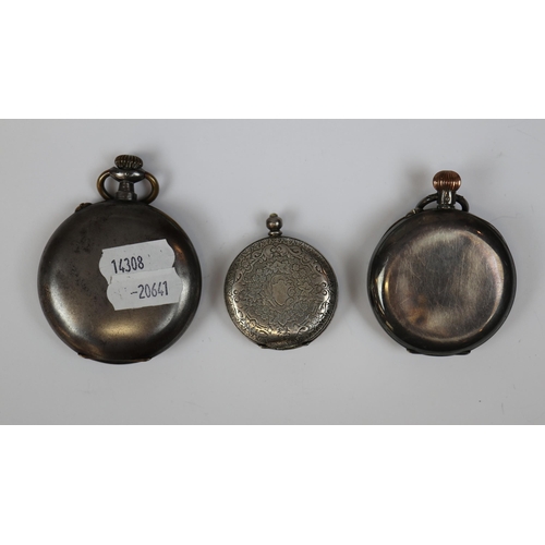 174 - 3 pocket watches 2 being silver