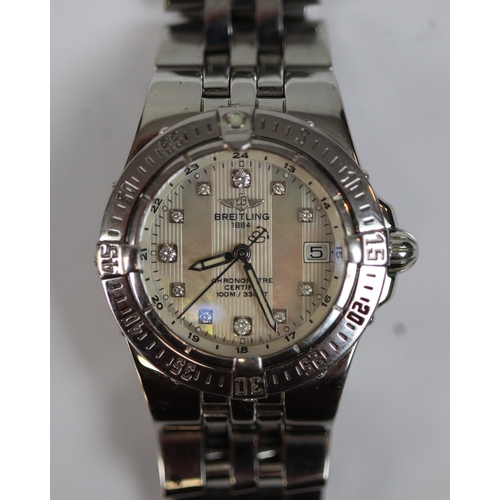 177 - Ladies Brietling watch in box with paperwork - Not working