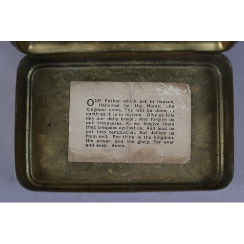 181 - WW1 Christmas Tin to include 'A Soldiers Prayer'