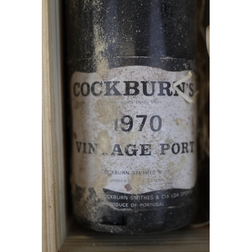 190 - 2 cased bottles of Cockburns vintage port dated 1970