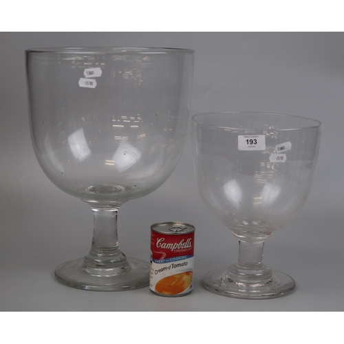 193 - 2 large glass vases - Approx height: 36cm