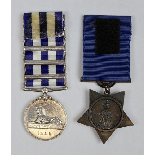 248 - 19th Hussars Egypt Medal 1882 with Khedive Star 1882, Corporal H Bridgewood, 5 bar medal incl Abu-Kl... 