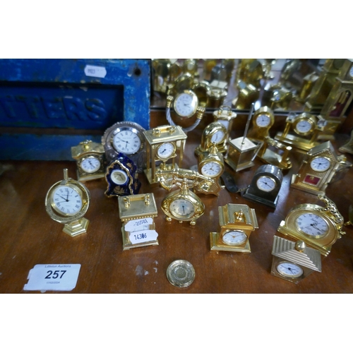 257 - Collection of miniature clocks