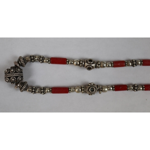 26 - Silver & coral necklace