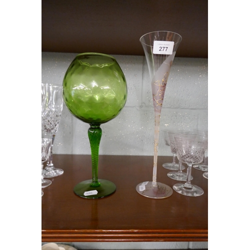 277 - Large collection of glass to include wine glasses etc.