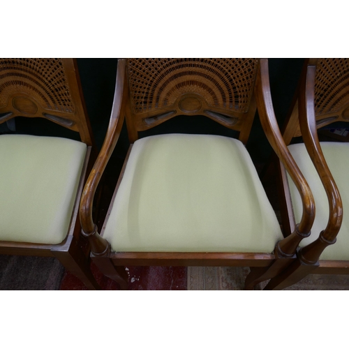 330 - Set of 4 bergere backed chairs to include 2 carvers