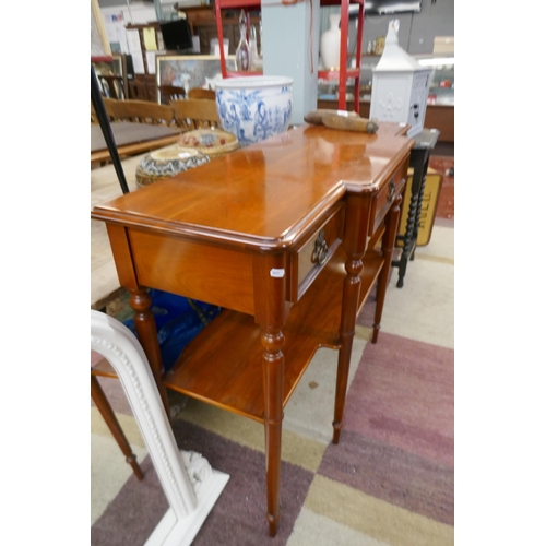 350 - Mahogany side table - Approx size: W: 128cm D: 44cm H: 83cm