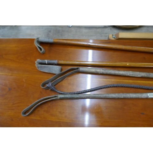 351 - Collection of vintage riding crops