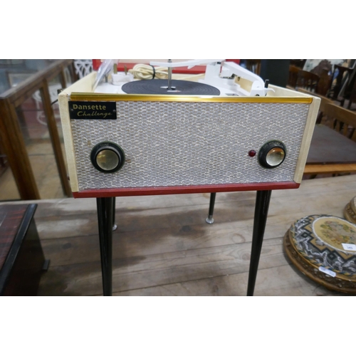 352 - 1960s Dansette portable record player on sputnik legs