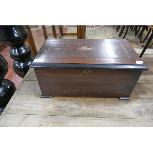 354 - Swiss rosewood 8 air music box in GWO - Approx size: W: 48cm D: 28cm H: 22cm