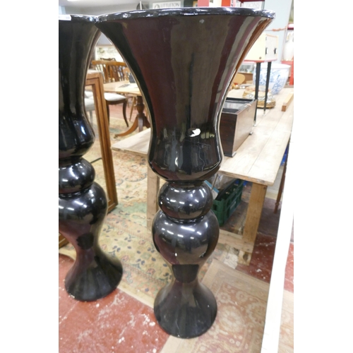 355 - Pair of floor standing contemporary urns - Approx height: 124cm