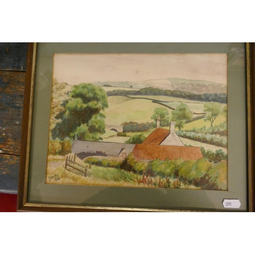 381 - 4 x 1920s watercolours by W.C. Moss and J. Ward