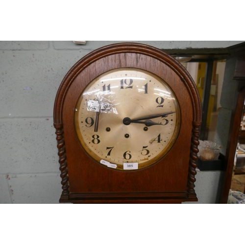 385 - 1920s Art Deco long case clock in working order