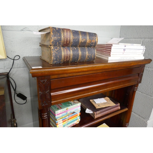 394 - Mahogany bookcase with drawer - Approx size: W: 90cm D: 33cm H: 122cm