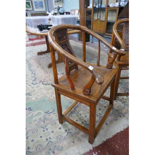 410 - Pair of interesting Chinese horse shoe chairs