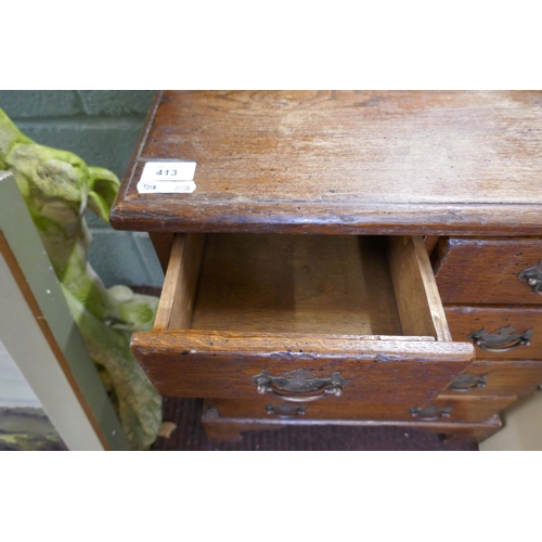 413 - Small oak chest of 2 over 3 drawers - Approx size: W: 50cm D: 32cm H: 59cm