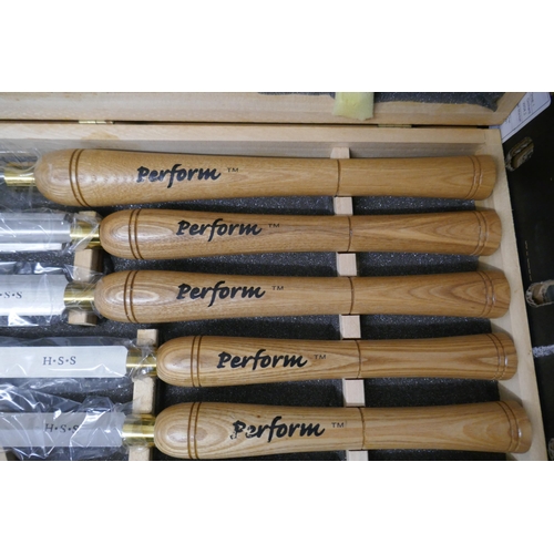 436 - Set of 6 perform chisels in box - unused