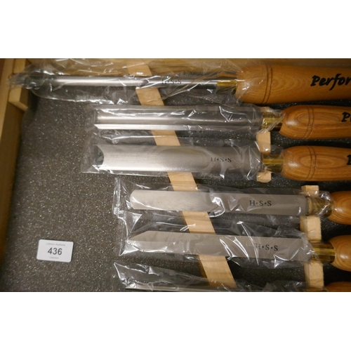 436 - Set of 6 perform chisels in box - unused