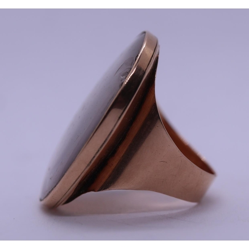 46 - 9ct gold set miniature ring - Size O