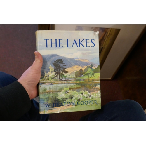 468 - 4 x W. Heaton Cooper prints together with signed copy of The Lakes book